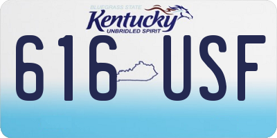 KY license plate 616USF