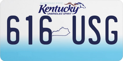 KY license plate 616USG