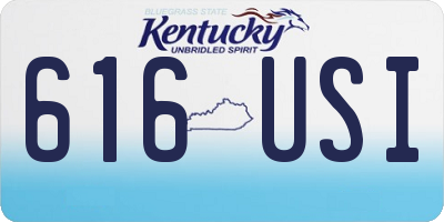 KY license plate 616USI