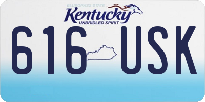 KY license plate 616USK