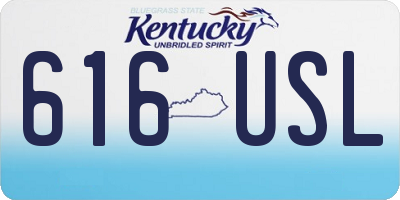 KY license plate 616USL