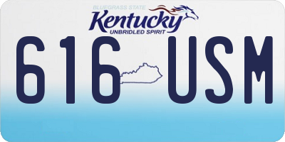 KY license plate 616USM