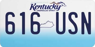 KY license plate 616USN
