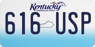 KY license plate 616USP