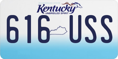 KY license plate 616USS