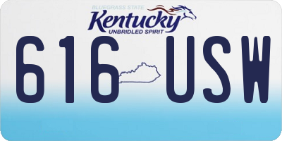 KY license plate 616USW