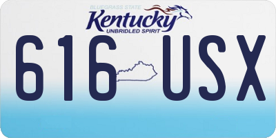 KY license plate 616USX