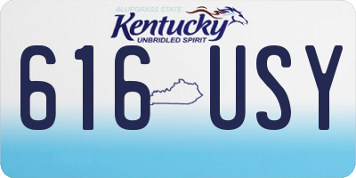 KY license plate 616USY