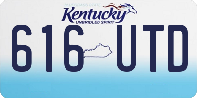 KY license plate 616UTD