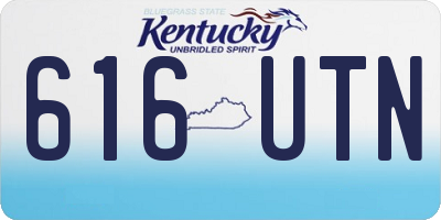 KY license plate 616UTN