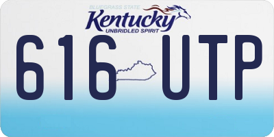 KY license plate 616UTP