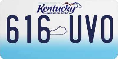 KY license plate 616UVO