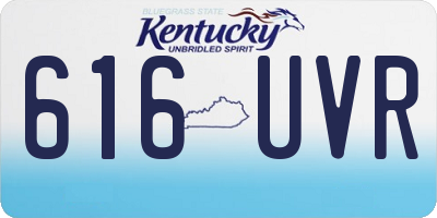 KY license plate 616UVR