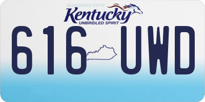 KY license plate 616UWD