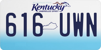 KY license plate 616UWN
