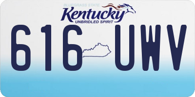KY license plate 616UWV