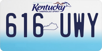 KY license plate 616UWY