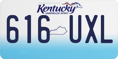 KY license plate 616UXL
