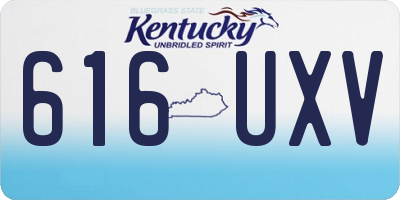 KY license plate 616UXV