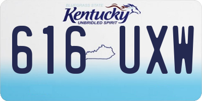 KY license plate 616UXW