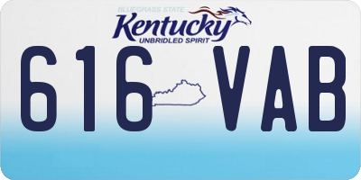 KY license plate 616VAB