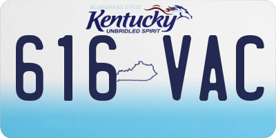 KY license plate 616VAC