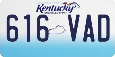 KY license plate 616VAD