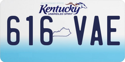 KY license plate 616VAE