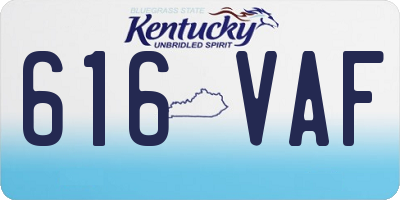 KY license plate 616VAF