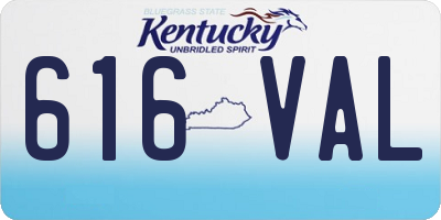 KY license plate 616VAL