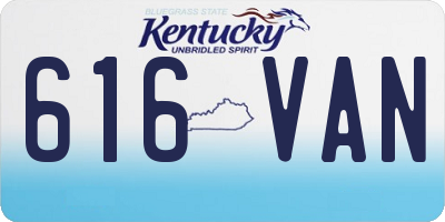 KY license plate 616VAN