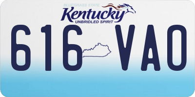 KY license plate 616VAO