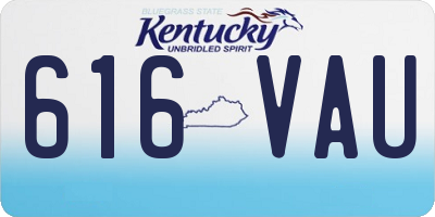 KY license plate 616VAU