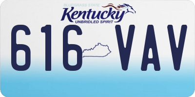KY license plate 616VAV