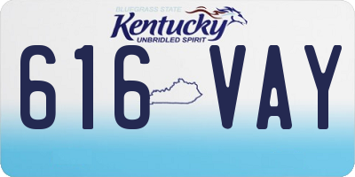 KY license plate 616VAY