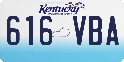 KY license plate 616VBA