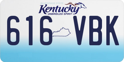 KY license plate 616VBK