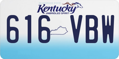 KY license plate 616VBW