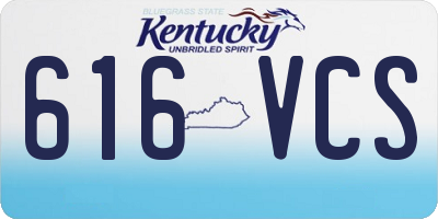 KY license plate 616VCS