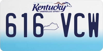 KY license plate 616VCW