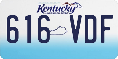 KY license plate 616VDF