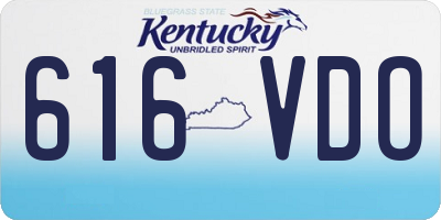 KY license plate 616VDO