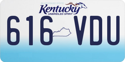KY license plate 616VDU