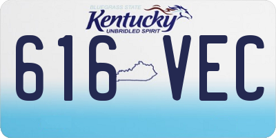 KY license plate 616VEC
