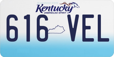 KY license plate 616VEL