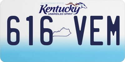 KY license plate 616VEM