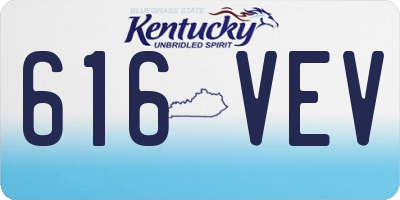 KY license plate 616VEV