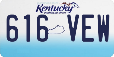 KY license plate 616VEW