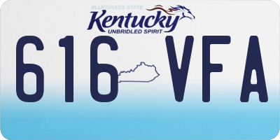 KY license plate 616VFA