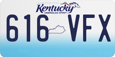 KY license plate 616VFX